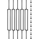 VEVOR Metal Spindles Deck Balusters, 44"x0.5", Black, 10 Count