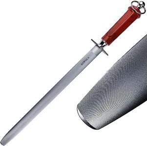 Kopala Efficient 12 inch Flat Honing Steel Magnetized Super Hardness Sharpening Rod Knife Sharpener Steel for Kitchen Knives High Hardness, Honing Rod with Gift Box