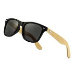 Polarized Wood Sunglasses for Men, Real Wooden Wayfarer Shades Womens, 80's Retro Style Sunglasses (Walnut Wood, black)