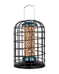 iBorn Squirrel Proof Bird Feeder For Peanut,Sunflower Seed Outdoor Hanging For Wild Birds Woodpeckers,Heavy Duty All Metal Anti-UV Finishing, Green 8 Inch
