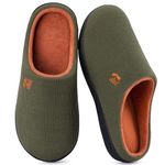 RockDove Men's Original Two-Tone Memory Foam Slipper, Size 10/11 UK Men, Army Green and Tangerine