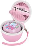 casmilee Toy Case for Punirunes Interactive Digital Pet, Kids Virtual Electronic Pets Storage Holder with Partition to Protect Screen & Mesh Pocket for Small Accessories- Box Only (Pink)