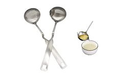 Stainless Steel Oil Filter Spoon Oil Soup Separating Spoon Long Handles Oil Filter Spoon Home hot Pot Soup Spoon Tools