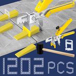 Tile Leveling System with Plier and Rubber Mallet, 1000-Piece Spacers Clips 200-Piece Reusable Wedges, Leveler Tool Set for Tile Stone Installation