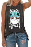 CONMEN Womens Summer Tee Shirt Country Music Graphic Tee Shirt Summer Sleeveless Loose Blouse Tops