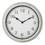 TFA Dostmann 60.3067.02 XL Analogue Wall Clock Outdoor Large Retro Design Splash Proof Metal with Glass Cover for Patio/Balcony, White, (L) 380 x (B) 63 x (H) 380 mm