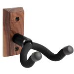 Guitar Wall Mount, Guitar Hangers hooks Bracket Holders for Acoustic and Electric Guitars Bass Banjo Mandolin, Black Walnut Wood base by VEINTICO.