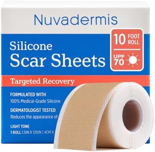 NUVADERMIS Silicone Scar Tape for Surgical Scars - 120" x 1.5" Roll - Extra Long Medical Grade Silicone Scar Tape for C-Section, Tummy Tuck, Keloid, and Surgical Scars - Reusable Tape Strips - 1 Pack