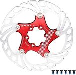 DJC Bike Brake Disc Rotor MTB Floating Brake Disc 140mm 160mm 180mm 203mm with 6 bolts Road Bike MTB BMX Steel Aluminum Brake Disc (2# red, 160mm)