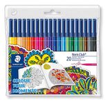 STAEDTLER 326WP20AC Noris Club Fibre-Tip Pen with Wallet - Assorted Colours, Pack of 20