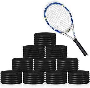 Leitee 10 Pcs Tennis Racket Silicone Racquet Grip Ring Racket Band Non Slip Racket Rubber Ring Absorbent Overgrip in Place for Racquetball Badminton Squash Baseball Bat Handle