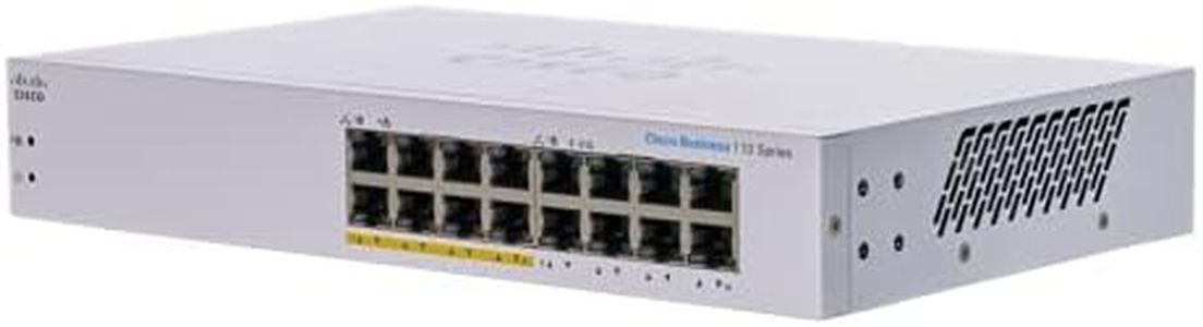 Cisco Business CBS110-16PP-D Unmanaged Switch | 16 Port GE | Partial PoE | Limited Lifetime Protection (CBS110-16PP-D)