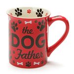 Enesco 6001229 Our Name is Mud Dog Father Stoneware Mug, Red