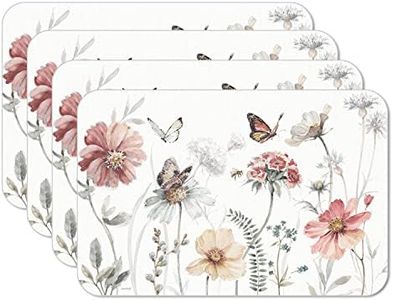 CounterArt Country Weekend 4 Pack Reversible Easy Care Flexible Plastic Placemats Made in The USA BPA Free Easily Wipes Clean