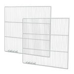 Set of 2 Commercial Freezer and Refrigerator Replacement Shelves (21" x 20.5") - Adjustable Utility Steel Wire Metal Shelf - Commercial Refrigerator Shelf, White