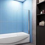 800x1500mm 180 Pivot Shower Bath Screen Over 6mm Easyclean Glass Door Panel