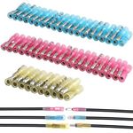 EEEkit 100pcs Heat Shrink Bullet Connectors, Female & Male Bullet Butt Crimp Terminals Assortment Kit, Waterproof Insulated Marine Automotive Electrical Crimp Connectors (12-10AWG,14-16AWG,18-22AWG)