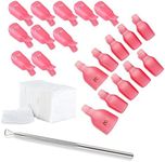 JZK 10x Finger Nail Clips + 10x Toe Nail Clips + 200x Nail Cotton Pads + 1x Nail polish Remover Tool set kit For Acrylic UV Gel Nail Remover