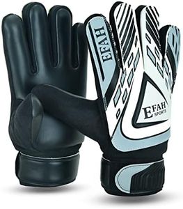 EFAH SPORTS Soccer Goalkeeper Gloves for Kids Boys Children Youth Football Goalkeeping Goalie Glove with Strong Grip Palms (Size 5 Suitable for 9 to 12 Years Old, Grey/White)