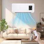 Sulobom 2 In 1 Wall Mounted Air Curtain Fan, Bladeless Wall Mount Fan Oscillating,Portable AC Fan With Remote, Split AC/Heating System for Bedroom, Home Office, Apartment (white)