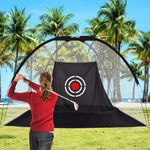 Kapler Golf Practice Nets Set with Target for Garden, 10x7x6 FT Foldable Portable Golf Ball Driving Cage Nets for Men Womens Indoor Use, Golf Hitting Sports Net System Accessories