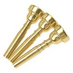 3Pcs Yootones Trumpet Mouthpiece 7C 5C 3C Trumpet Mouthpiece Set for Beginners and Professional Players (Gold)