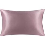 PiccoCasa 100% Pure Silk Pillowcase 550TC 22 Momme Silk Pillow Cases Soft Breathable Both Sides Silk for Hair and Skin with Hidden Zipper, Standard 20x26 Inch, Mauve