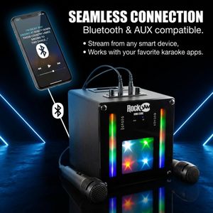 RockJam Bluetooth Karaoke Machine – Portable Speaker with Mic