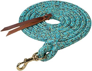 Weaver Leather Poly Cowboy Lead with Snap, 5/8" x 10', Turquoise/Brown/Tan