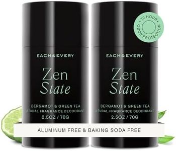 Each & Every Aluminum-Free Deodorant for Women & Men - All Natural Deodorant for Sensitive Skin - Vegan & Baking Soda Free - Long Lasting Odor Control - Bergamot & Green Tea Natural Fragrance, 2-Pack