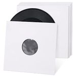 Facmogu 20PCS 12in White Paper & Poly Lined Record Inner Sleeves, 110gsm LP Record Parper Covers Phonograph Record Storage Sleeves, 33 RPM Record Sleeve, Record Sleeve Protectors for LP Vinyl Records