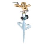 Melnor 9536CH 9536H Pulsating Sprinkler, Metal Head & Base/Step Spike