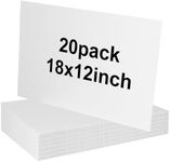 20 Pack 18'' x 12'' White Corrugate