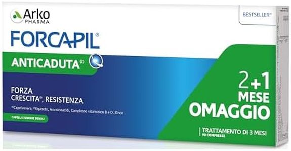 Arkopharma Forcapil Anticaduta - Integratore Alimentare per Capelli - Con Capelvenere, Equiseto, Vitamine B5, B6, B8, B9 e Zinco Vitamina B8 e Zinco - Promo Pack - 1 Confezione da 90 Compresse