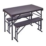 Hi-Gear Richmond Folding Picnic Bench Set, Portable Camping Table and 2 Bench Set, Camping Furniture