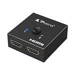 Portta 4K HDMI Switch 2-Ports HDMI Splitter Bi-Direction Switcher Box V2.0 Supports Ultra HD 4K@60Hz 3D 1080P HDCP 2.2/1.4 HDR CEC for HDTV/Blu-Ray Player/DVD/Xbox / PS3 / PS4 Pro (2 in 1 out)