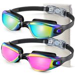 NSSIW Swimming-Goggles Adult Swim-Goggles-Men Women: Anti Fog Pool Goggles with UV400 and No Leak 2 Pack