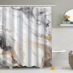 Uiiooazy Marble Shower Curtain 72x72 inches for Bathroom Abstract White Ink Watercolor Bathtub Room Partition Hotel Decoration Modern Grey Waterproof Fabric Shower Curtains Set with Hooks