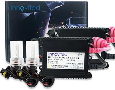 Innovited 35W DC Slim Digital Ballast x 1 Pair with HID Xenon Bulb x 1 Pair Bundle - H11 H9 H8 - 6000K - Diamond White