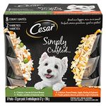 CESAR Simply Crafted Wet Dog Food, Chicken Carrots & Green Beans - Chicken, Sweet Potato, Apple, Barley & Spinach, 8x37g Variety Pack