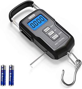 Dr.Meter Fish Scale Backlit LCD Display FS01: 110lb/ 50kg Digital Luggage Scale with Storage Function Numerical Comparison, Built-in Measuring Tape, Batteries Included - Fishing Gifts for Men