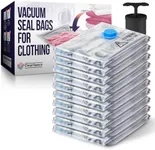 ClearSpace Vacuum Seal Bags for Clothing, Vacuum Storage Bags – 10 Large Space Saver Bags, Blanket Storage, Clothes Storage – Vacuum Sealer Bags, Space Bags or Travel Bags, Hand Pump Included