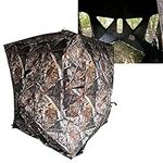 THUNDERBAY 4 Person Pop Up Ground Hunting Blinds with 270 Degree See-Through Mesh Windows, Portable Durable Hunting Tent for Deer & Turkey Hunting