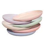 Zuvo Plastic Plates Reusable Set of 6 - Unbreakable Plastic Dinner Plates 6 Inches - Safe from Dishwasher & Microwave - Mix Colors