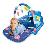 Baybee Piano Play Gym Mat for Babies, Activity Playgym for Baby with 5 Hanging Toys, Music & Lights | Playing Mat for New Born Baby | Indoor Play Gym for Babies 0 to 12 Months Boy Girl (Blue)