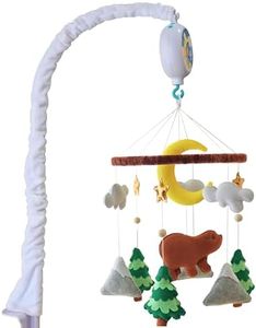 Woodland Baby Mobile for Crib | Bear & Forest Animals Crib Mobile for Boys & Girls | Musical Baby Crib Mobile with 12 Lullabies | Woodland Nursery Decor Gift