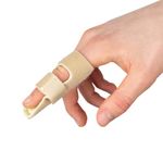 Actesso Neoprene Finger Splint Brace – Injury Support for Mallet Finger, Trigger Finger, Finger Pain, & Broken Finger – For Index, Middle & Ring (Beige)