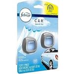 Febreze Car Air Freshener Vent Clip Linen & Sky Scent, 06 oz. Car Vent Clip, 2 Count, Blue and White