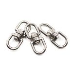 304 Stainless Steel Eye to Eye Swivel Ring,M8 5/16" Key Ring Keychain Connectors for Anchor Chain (3PCS)