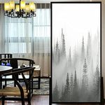 LXDWEI Privacy Window Film Decorative Fog Forest Static Cling No Glue Window Film Window Treatments Window Coverings Window Sticker (W x L) 90x130cm(35.2"x51.2")